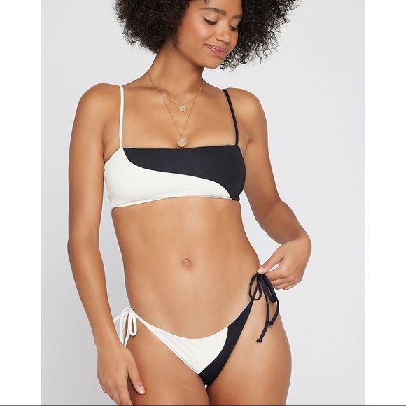Nwt L*Space Color Block Ari Ying Yang Baddie Bikini Top - Picture 4 of 7